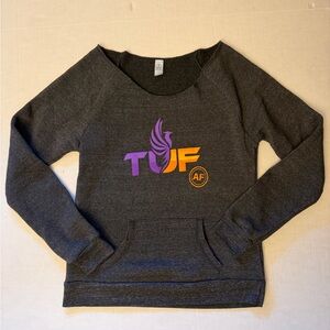 Alternative Women's Charcoal pull over sweat shirt with Vibrant Logo Sz- L. DD20